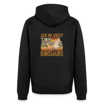 Bartagame Eidechse Reptil Herpetologe - Unisex Premium Bio Zip Hoodie - Schwarz - Hinten - Nico (187cm)