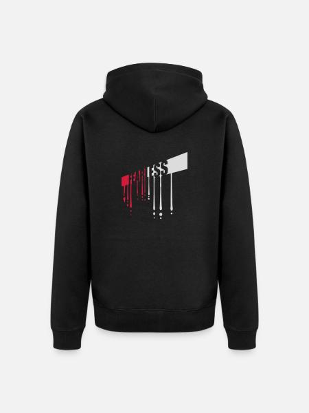 fearless Text Quote Design - Unisex Premium Organic Zip Hoodie - black