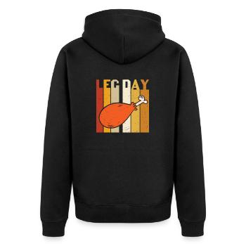 leg day - Funny Turkey - Veste à capuche bio Premium Unisexe - noir - Dos - Nico (187cm)