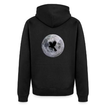 birdsky - Unisex Premium Bio Zip Hoodie - Schwarz - Hinten - Nico (187cm)