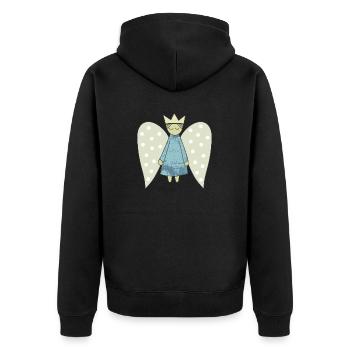 The Flight of the Christmas Angel - Unisex Premium Organic Zip Hoodie - black - Back - Nico (187cm)