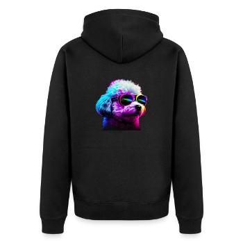 Bichon Frise Chiens Frites Bichon - Veste à capuche bio Premium Unisexe - noir - Dos - Nico (187cm)