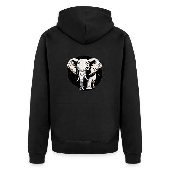 Little Elephant Cartoon Cute Love Adventure 7 - Unisex Premium Organic Zip Hoodie - black - Back - Nico (187cm)