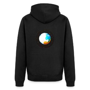 Mignon dessin animé représentation de la planète Terre 1 - Veste à capuche bio Premium Unisexe - noir - Dos - Nico (187cm)