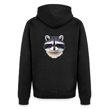 Ratons laveurs Mignon Dessin animé Raton laveur 10 - Veste à capuche bio Premium Unisexe - noir - Dos - Nico (187cm)