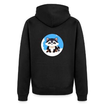 Ratons laveurs Mignon Dessin Animé Raton laveur 27 - Veste à capuche bio Premium Unisexe - noir - Dos - Nico (187cm)