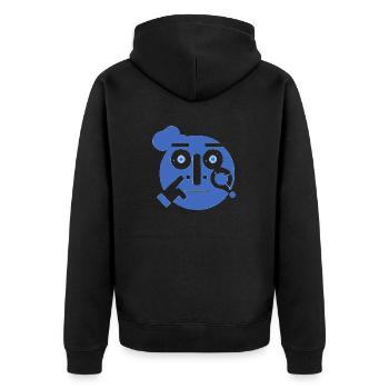 Me with a blue face - Unisex Premium Organic Zip Hoodie - black - Back - Nico (187cm)
