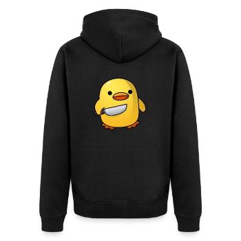 Böses Küken - Unisex Premium Bio Zip Hoodie - Schwarz - Hinten - Nico (187cm)