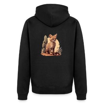 The wild kitten - Unisex Premium Organic Zip Hoodie - black - Back - Nico (187cm)