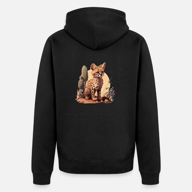 Le chaton sauvage - Veste à capuche bio Premium Unisexe - noir