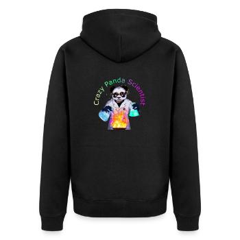 Crazy Panda Scientist - Unisex Premium Organic Zip Hoodie - black - Back - Nico (187cm)