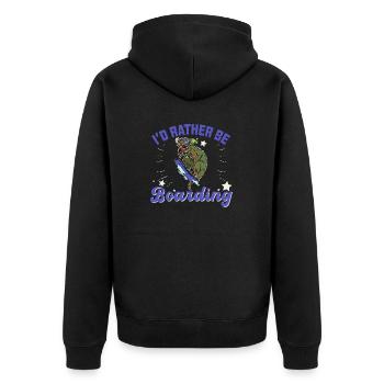 Snowboarder Snowboarding reptile snow skiing - Unisex Premium Bio Zip Hoodie - Schwarz - Hinten - Nico (187cm)