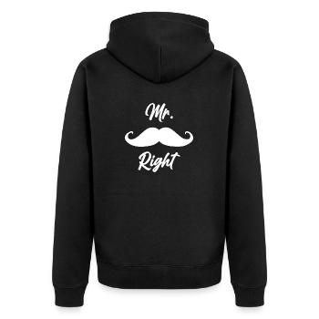 Lustiger Spruch Witzig Humor Geschenkidee - Unisex Premium Bio Zip Hoodie - Schwarz - Hinten - Nico (187cm)