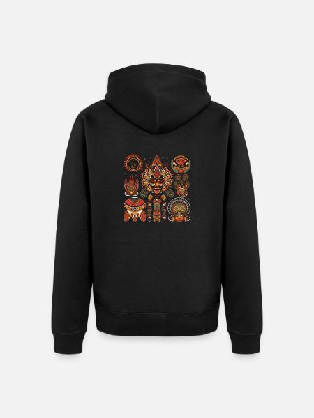 Traditional African design - Unisex Premium Organic Zip Hoodie - black