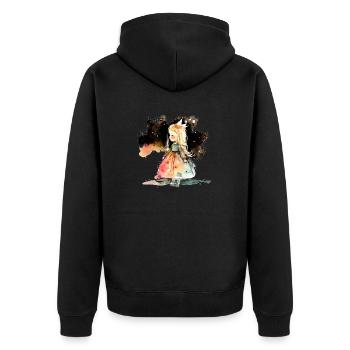 Princess Watercolors Gorgeous - Unisex Premium Organic Zip Hoodie - black - Back - Nico (187cm)