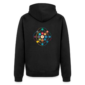 Diagramm eines Atoms - Unisex Premium Bio Zip Hoodie - Schwarz - Hinten - Nico (187cm)
