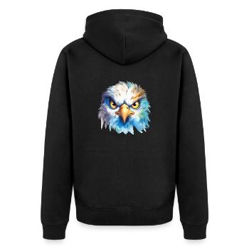 Eagle Watercolor Illustration - Unisex Premium Organic Zip Hoodie - black - Back - Nico (187cm)