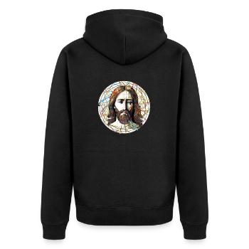 Dessin de Jésus-Christ - Veste à capuche bio Premium Unisexe - noir - Dos - Nico (187cm)