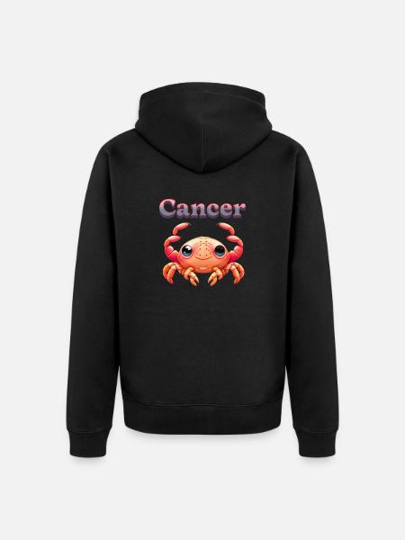 cancer zodiac sign - Unisex Premium Organic Zip Hoodie - black