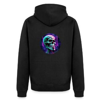 Crâne cyberpunk - Veste à capuche bio Premium Unisexe - noir - Dos - Nico (187cm)