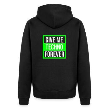 Citation de Techno Forever Music - Veste à capuche bio Premium Unisexe - noir - Dos - Nico (187cm)