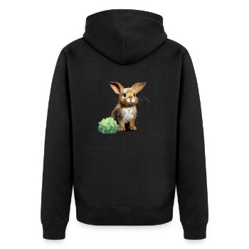 Lapin mignon lapin réaliste lapin - Veste à capuche bio Premium Unisexe - noir - Dos - Nico (187cm)