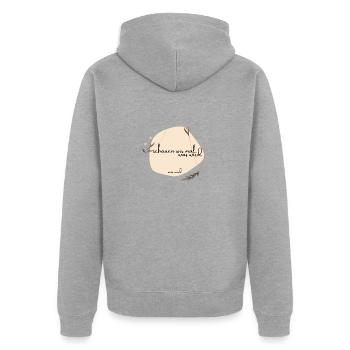 schauen wir mal was wird - was wird - Unisex Premium Bio Zip Hoodie - Grau meliert - Hinten - Nico (187cm)