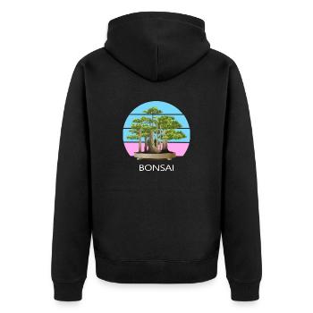 Bonsai Bonsai Tree Bonsai Forest - Unisex Premium Organic Zip Hoodie - black - Back - Nico (187cm)