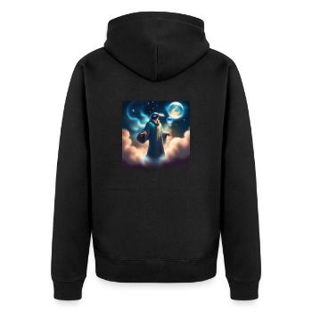 Jottudatoya ⚡️⚡️⚡️ - Unisex Premium Bio Zip Hoodie - Schwarz - Hinten - Nico (187cm)