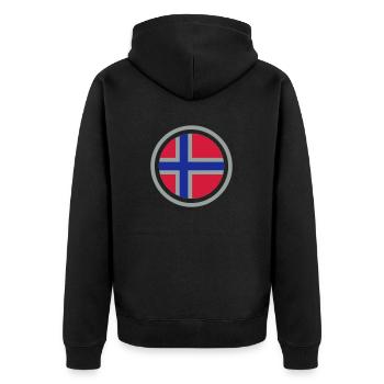 Emblème de la Norvège - Veste à capuche bio Premium Unisexe - noir - Dos - Nico (187cm)