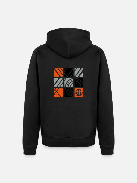 Basketball (squares) - Unisex Premium Organic Zip Hoodie - black
