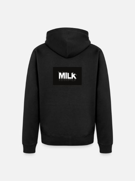 lait - Veste à capuche bio Premium Unisexe - noir
