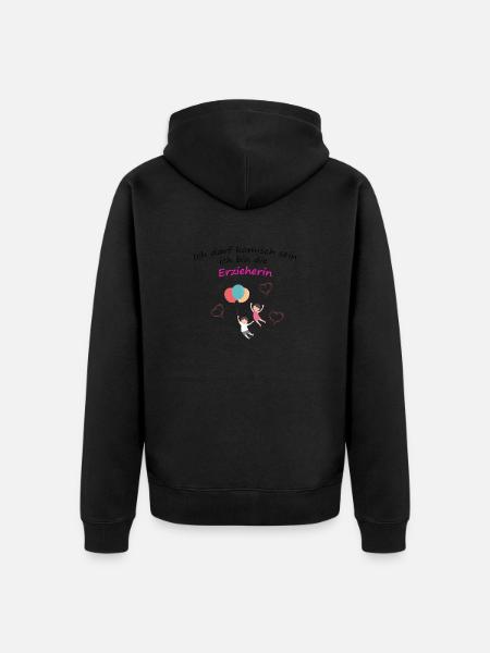 Erzieherin - Unisex Premium Bio Zip Hoodie - Schwarz
