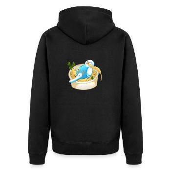 Budgerigar au paradis du mil - idée cadeau drôle - Veste à capuche bio Premium Unisexe - noir - Dos - Nico (187cm)