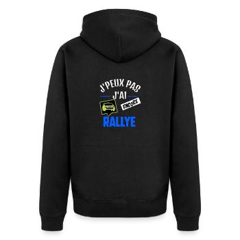 J’peux pas j’ai rallye - Veste à capuche bio Premium Unisexe - noir - Dos - Nico (187cm)