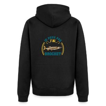 je peux pas j'ai brochet drôles cadeau peche - Veste à capuche bio Premium Unisexe - noir - Dos - Nico (187cm)
