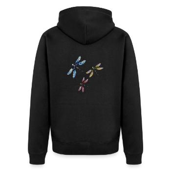 Wichtig - Unisex Premium Bio Zip Hoodie - Schwarz - Hinten - Nico (187cm)