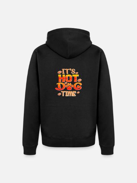 It's Hot Dog Time - Unisex Premium Organic Zip Hoodie - black