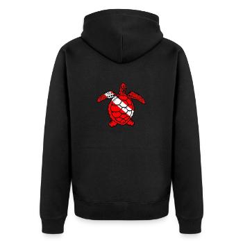 Turtle by Scuba.Style - Unisex Premium Organic Zip Hoodie - black - Back - Nico (187cm)