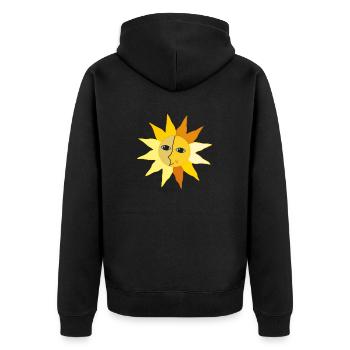 Sun Rays Moon Face Moment Happiness hygge - Unisex Premium Organic Zip Hoodie - black - Back - Nico (187cm)