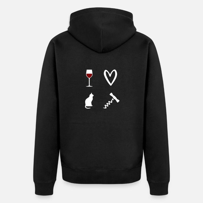 Vin et Chat Tire-bouchon - Veste à capuche bio Premium Unisexe - noir