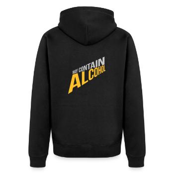 Peut contenir de l’alcool Texte - Veste à capuche bio Premium Unisexe - noir - Dos - Nico (187cm)