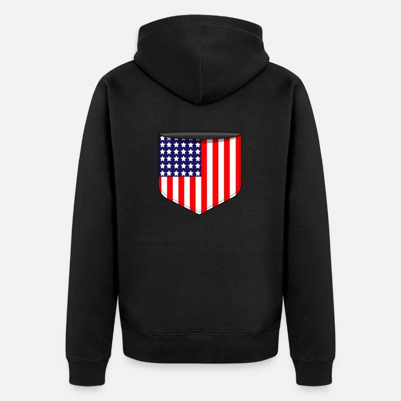 poche USA - Veste à capuche bio Premium Unisexe - noir