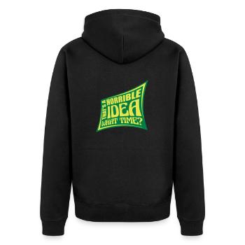 Thats a horrible Idea - Unisex Premium Organic Zip Hoodie - black - Back - Nico (187cm)