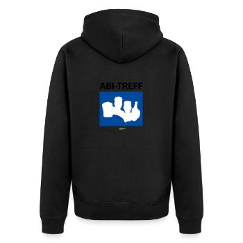 Bier Liga Logo ABI-Treff Jahr Blau 2 - Unisex Premium Bio Zip Hoodie - Schwarz - Hinten - Nico (187cm)