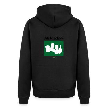 Bier Liga Logo ABI-Treff Jahr Blanko Grün 2 - Unisex Premium Bio Zip Hoodie - Schwarz - Hinten - Nico (187cm)