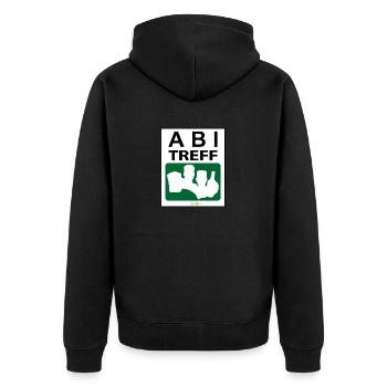 Bier Liga Logo ABI-Treff Jahr Blanko Grün - Unisex Premium Bio Zip Hoodie - Schwarz - Hinten - Nico (187cm)