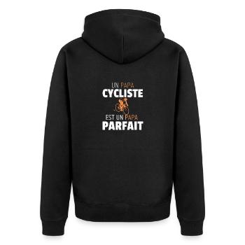 UN PAPA CYCLISTE EST UN PAPA PARFAIT - Veste à capuche bio Premium Unisexe - noir - Dos - Nico (187cm)