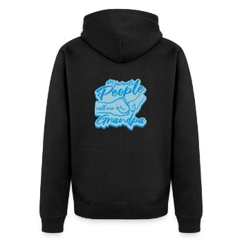 People Call Me Grandpa - Unisex Premium Organic Zip Hoodie - black - Back - Nico (187cm)