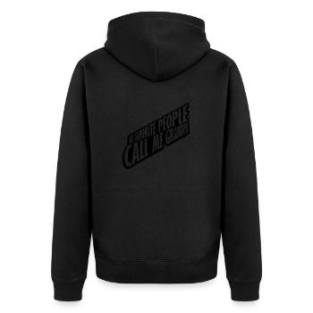 People Call Me Grandpa - Unisex Premium Organic Zip Hoodie - black - Back - Nico (187cm)